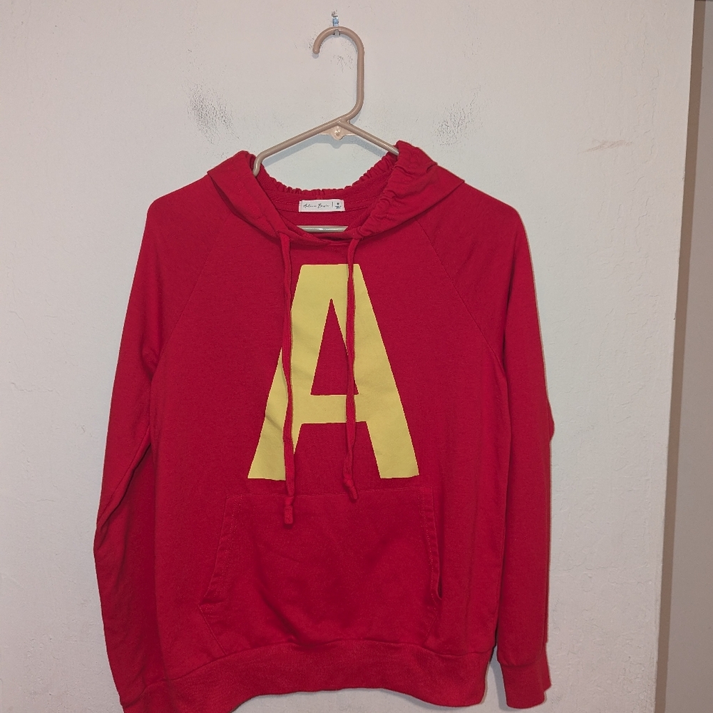 Active basic hooded red sweater A size medium